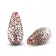 Polaris kralen druppel vorm Paipo shiny Silver-light mauve