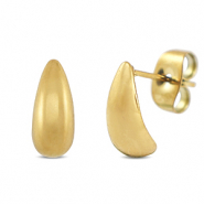 Oorbellen van Stainless steel Roestvrij staal (RVS) oorstekers Gold
