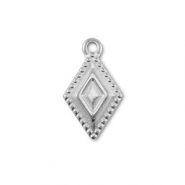 Bedels van Stainless steel Roestvrijstaal (RVS) rhombus Silver
