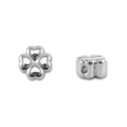 Kralen van Stainless steel Roestvrij staal (RVS) clover Silver