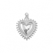 Brass TQ metaal bedels heart Silver