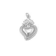 Brass TQ metaal bedels heart Silver