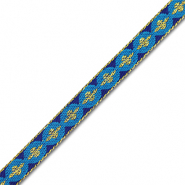 Tekstlint round with cross Blue-gold