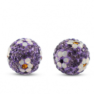 Kralen bohemian round Dark purple-white