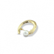 Broches with pearl Gold-white
