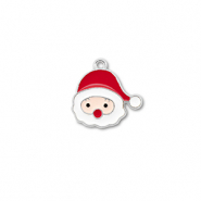 Metaal bedels santa Zilver-rood-wit