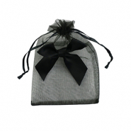 Organza sieradenzakje with bow Black