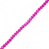 Facet kralen top quality disc 8x6mm Fuchsia pink