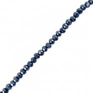 Facet kralen top quality disc 6x4mm Dark blue