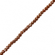 Facet kralen top quality disc 6x4mm Dark red-brown