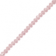 Facet kralen top quality disc 6x4mm Light pink