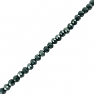 Facet kralen top quality disc 4x3mm Dark green