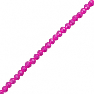 Facet kralen top quality disc 3x2mm Fuchsia pink