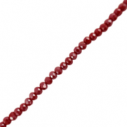 Facet kralen top quality disc 3x4mm Dark red