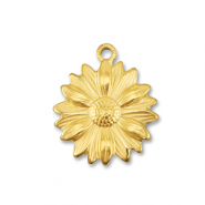 Bedels van Stainless steel Roestvrij staal (RVS) flower Gold