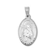 Hangers van Stainless steel Roestvrij staal (RVS) oval "Saint Joseph" Silver