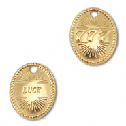 BY31&reg; Bedel van Stainless steel Roestvrijstaal (RVS) angelnumbers 777 / luck Gold