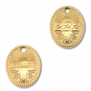 BY31&reg; Bedel van Stainless steel Roestvrijstaal (RVS) angelnumbers 222 / alignment Gold