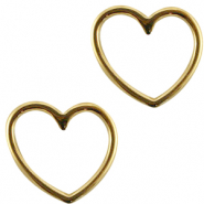 DQ metaal bedels hartje Goud (nikkelvrij)