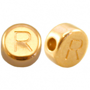 DQ metaal letterkraal R Goud (nikkelvrij)