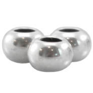 Ball DQ metaal 6x4mm Antiek zilver (nikkelvrij)