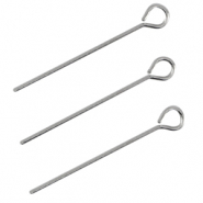 DQ metalen kettelstift 25mm Antiek zilver (nikkelvrij)