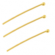 DQ metalen nietstift met bolletje 25mm Goud (nikkelvrij)