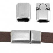 Magneetslot DQ metaal voor 10mm plat leer Antiek zilver (nikkelvrij)