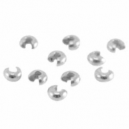 Knijpkraalverberger DQ metaal 5mm Antiek zilver (nikkelvrij)