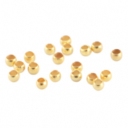 DQ metalen knijpkraal 2mm Goud (nikkelvrij)