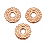 DQ metaal kralen disc 8mm deco Ros&eacute; goud (nikkelvrij)