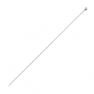DQ metaal nietstift met bolletje 50mm Antiek zilver (nikkelvrij)