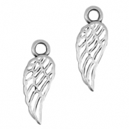 DQ metaal bedel angel wing Antiek zilver (nikkelvrij)
