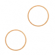 Metaal bedels DQ tussenstuk cirkel 14mm Ros&eacute; goud (nikkelvrij)
