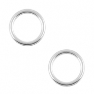 Metaal bedels DQ cirkel 12mm Antiek zilver (nikkelvrij)
