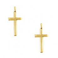Metaal bedels DQ kruis met oog Goud (nikkelvrij)