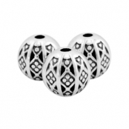 Metaal kralen DQ bal bohemian 8mm Antiek zilver (nikkelvrij)