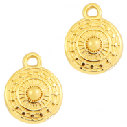 Metaal bedels DQ rond 11x9mm Goud (nikkelvrij)