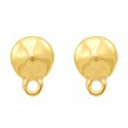 Metaal onderdelen DQ earpin rond met oog Goud (nikkelvrij)