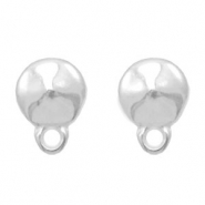 Metaal onderdelen DQ earpin rond met oog Antiek zilver (nikkelvrij)