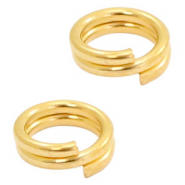 Metaal onderdelen DQ splitringen 5mm Goud (nikkelvrij)