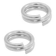 Metaal onderdelen DQ splitringen 5mm Antiek zilver (nikkelvrij)