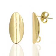 Metalen onderdelen DQ earpin ovaal 9x18mm Goud (nikkelvrij)