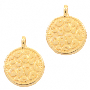 Metaal bedels DQ leopard skin 12mm Goud (nikkelvrij)