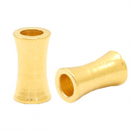 Metaal kralen DQ tube Goud (nikkelvrij)