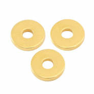 Metaal kralen DQ disc rondellen 6x1mm Goud (nikkelvrij)