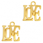 Metaal bedels DQ "love" Goud (nikkelvrij)
