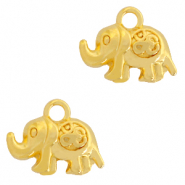 Metaal bedels DQ elephant & Ohm Goud (nikkelvrij)