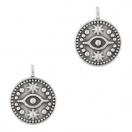 Metaal bedels DQ eye 15mm Antiek zilver (nikkelvrij)