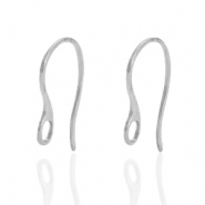 Oorbellen van Stainless steel Roestvrij staal (RVS) met oogje Zilver
